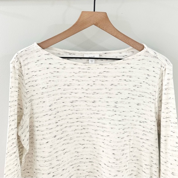 J. Jill Pure Jill 3/4 Sleeve Gray Space Dye Side Ruched Top Size Large - Picture 2 of 5